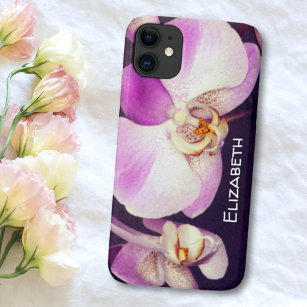 Beautiful Violet White Floral Orchid Photo Custom iPhone 11 Case