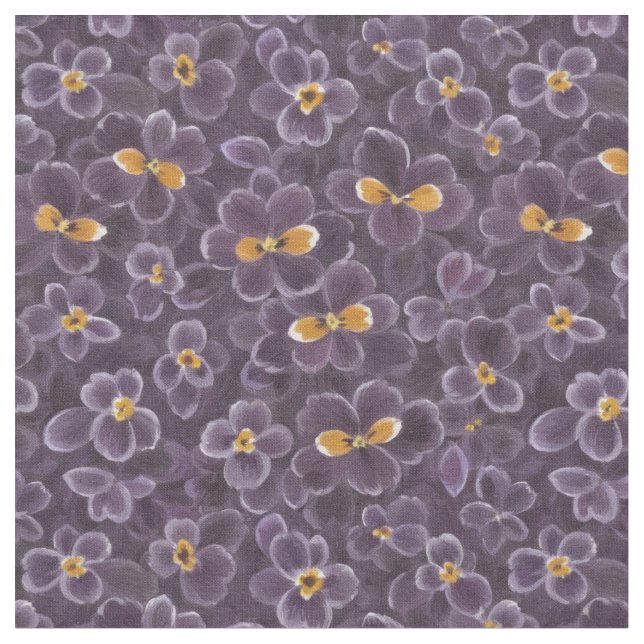 Beautiful Violets Fabric (Close Up)