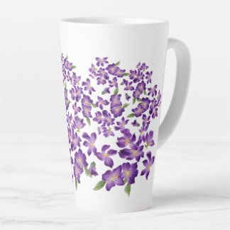 Beautiful Violets Purple Vintage Latte Mug