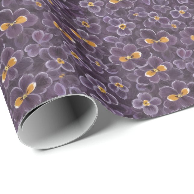 Beautiful Violets Wrapping Paper (Roll Corner)