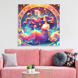 Beautiful Virgo Woman Horoscope Art Canvas Print