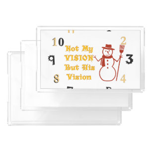 Beautiful vision of snowman with compassion acrylic tray