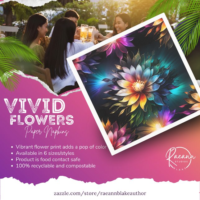Beautiful Vivid Flowers Paper Napkin (Creator Uploaded)