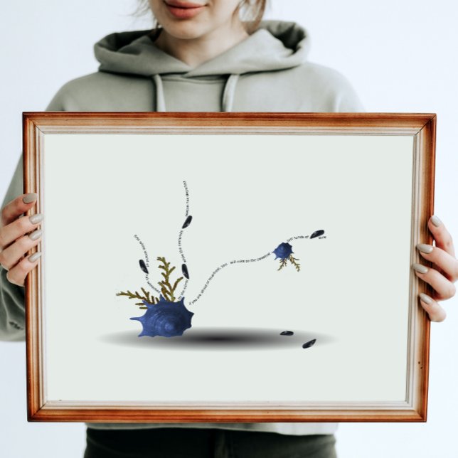 Beautiful wabi sabi blue green coastal seashell  acrylic print (Creator Uploaded)