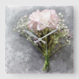 Beautiful Wall Clock - Pink Chrysanthemum