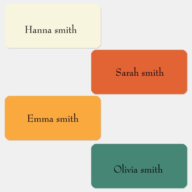 beautiful warm colours  kids' labels (Group)