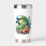 Beautiful Watercolor Amazon Parrot Personalized Insulated Tumbler