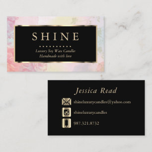Beautiful Watercolor and Gold Business Card