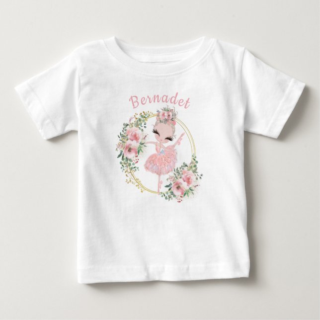Beautiful Watercolor Ballerina Fairy Baby T-Shirt (Front)