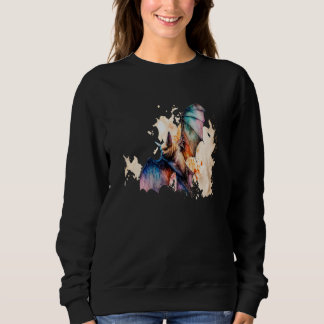 Beautiful Watercolor Bat Portrait Sweatshirt