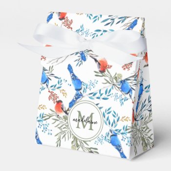 Beautiful Watercolor Birds And Foliage Pattern Favor Boxes by LifeInColorStudio at Zazzle