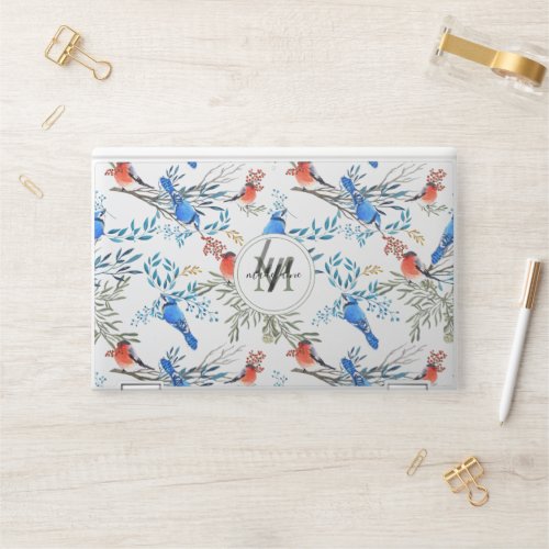 Beautiful Watercolor Birds and Foliage Pattern HP Laptop Skin