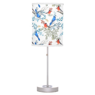 Beautiful Watercolor Birds and Foliage Pattern Table Lamp