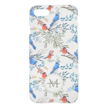 Beautiful Watercolor Birds And Foliage Pattern Iphone Se/8/7 Case by LifeInColorStudio at Zazzle