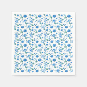 Beautiful Watercolor Blue cornflowers Napkins
