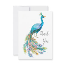 Beautiful watercolor blue peacock illustration