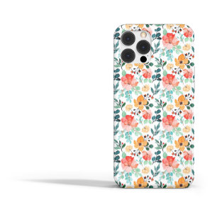 Beautiful Watercolor Botanical Florals + Monogram iPhone 15 Case