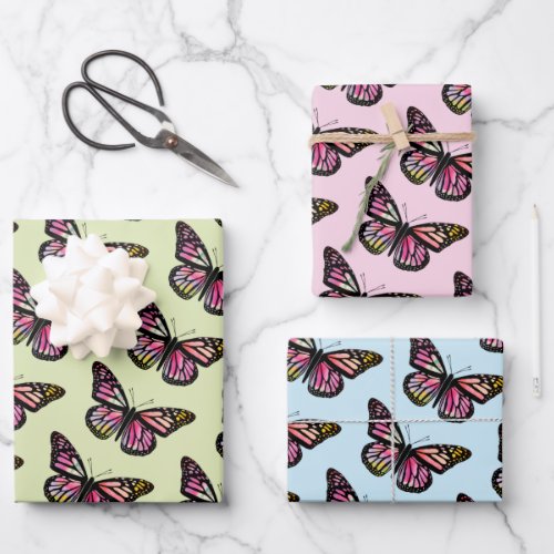 Beautiful Watercolor Butterflies Baby Bday Easter Wrapping Paper Sheets