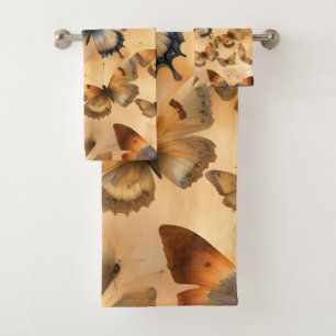 Beautiful Watercolor Butterflies Bath Towel Set