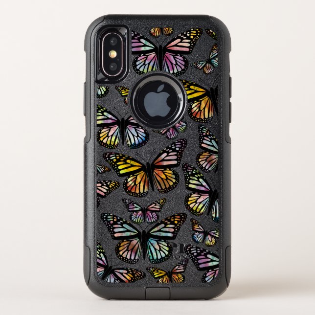 Beautiful Watercolor Butterflies Pattern Otterbox iPhone Case (Back)