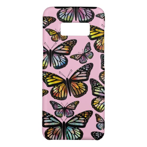 Beautiful Watercolor Butterflies Pattern Pink Case_Mate Samsung Galaxy S8 Case