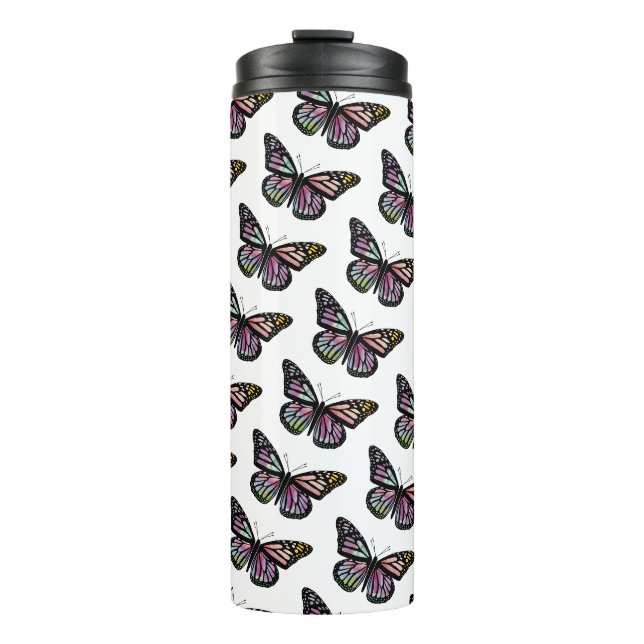 Beautiful Watercolor Butterflies Thermal Tumbler (Front)