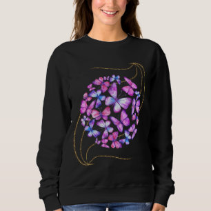 Beautiful Watercolor Butterflies with Gold Bling Sweatshirt