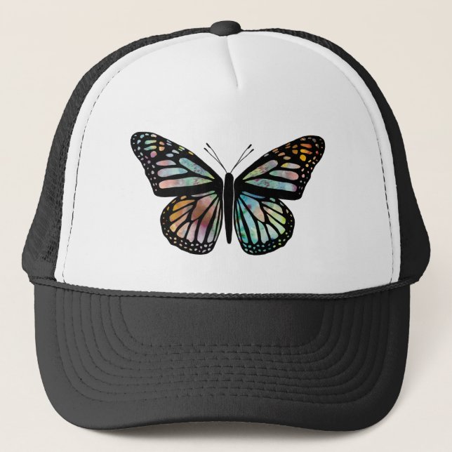 Beautiful Watercolor Butterfly Art Trucker Hat (Front)