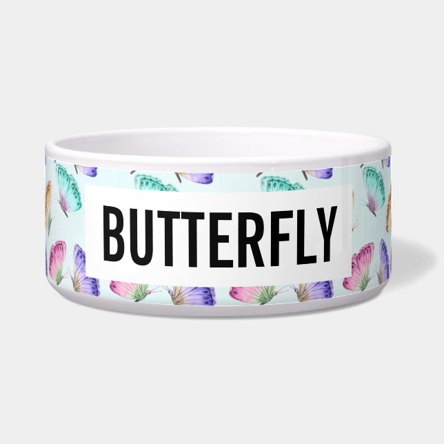 Beautiful Watercolor Butterfly Pattern Bowl (Front)