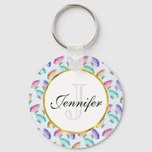 Beautiful Watercolor Butterfly Pattern Keychain