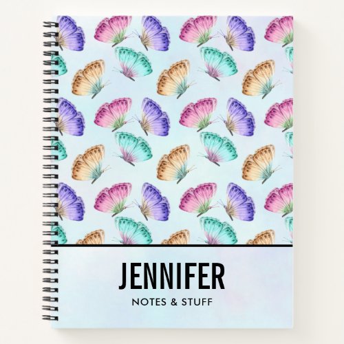 Beautiful Watercolor Butterfly Pattern Notebook