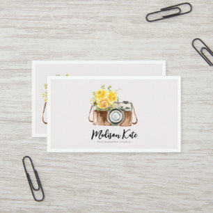 Beautiful Watercolor Camera Business Cards