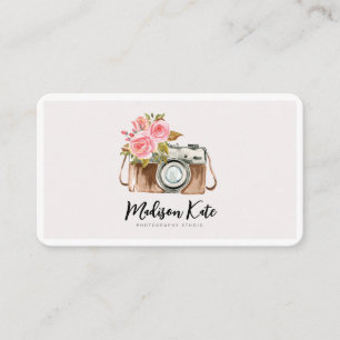 Beautiful Watercolor Camera Business Cards
