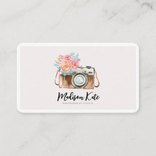 Beautiful Watercolor Camera Business Cards