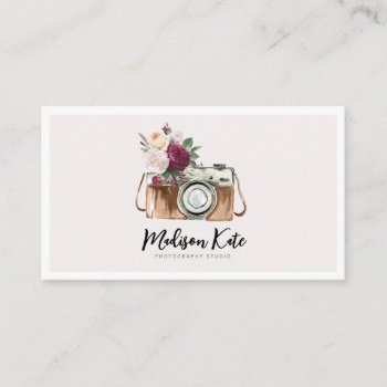 Beautiful Watercolor Camera Business Cards by Studio427 at Zazzle