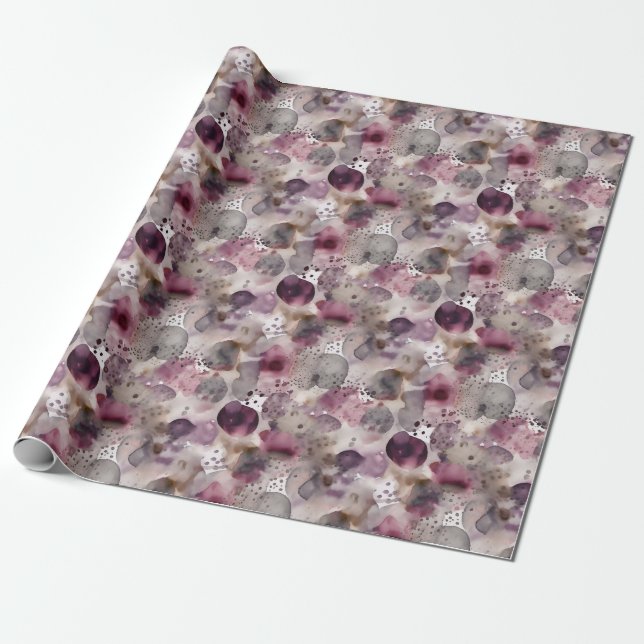 Beautiful Watercolor Christmas Wrapping Paper (Unrolled)