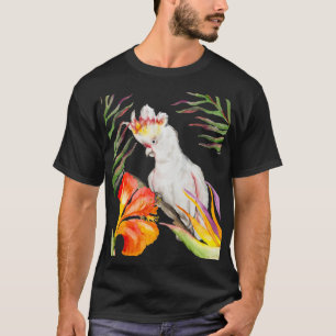 Beautiful watercolor cockatoo parrot hand drawing T-Shirt