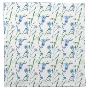 Beautiful watercolor cornflowers cloth napkin