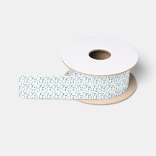 Beautiful watercolor cornflowers satin ribbon