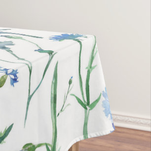 Beautiful watercolor cornflowers tablecloth