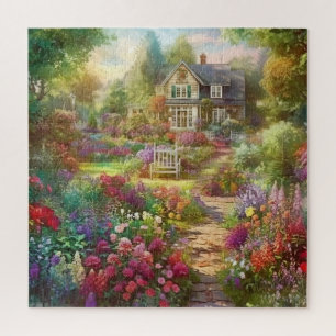 Beautiful Watercolor Country Garden Jigsaw Puzzle