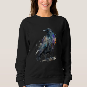 Beautiful Watercolor Crow Portrait Sweatshirt