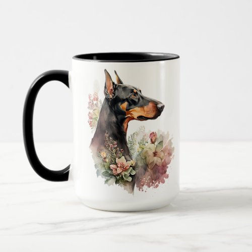 BEAUTIFUL WATERCOLOR DOBERMAN PINSCHER DOG MUG