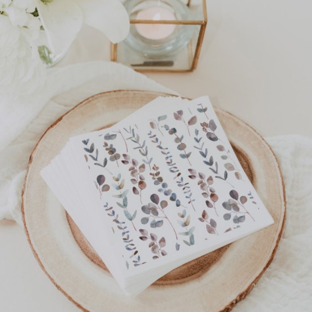 Beautiful Watercolor Eucalyptus Leaves Napkins (Creator Uploaded)