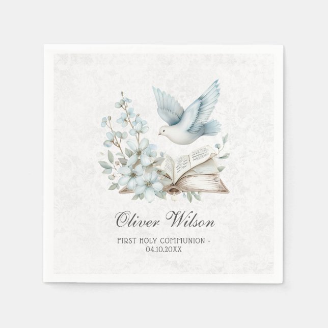 Beautiful Watercolor First Holy Communion  Napkins (Front)