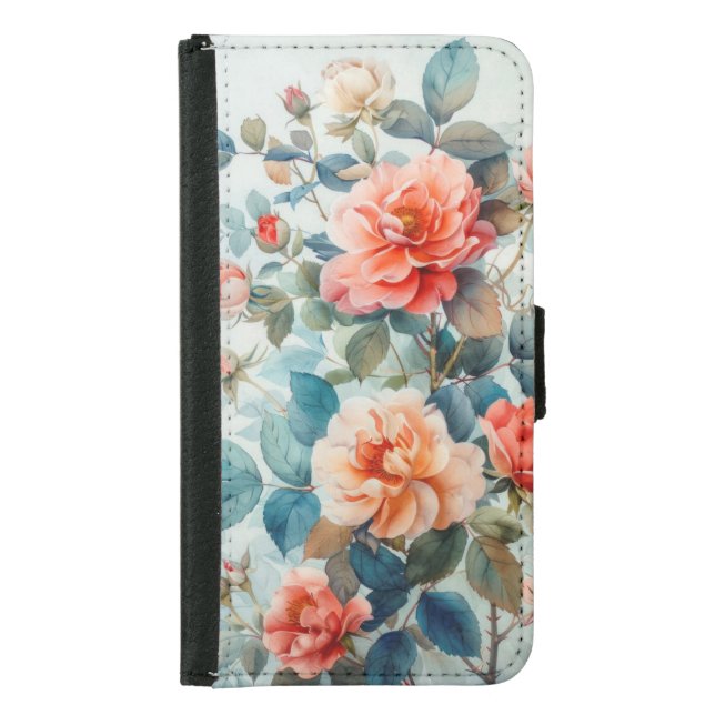 Beautiful watercolor floral arrangement samsung galaxy wallet case (Front)