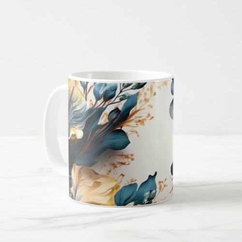 Beautiful watercolor floral coffee mug