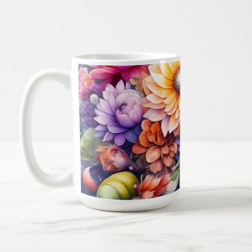 Beautiful Watercolor Floral Coffee Mug