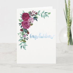 Beautiful Watercolor Floral Congratulations Card
