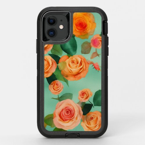 Beautiful watercolor floral design Boho_inspired  OtterBox Defender iPhone 11 Case